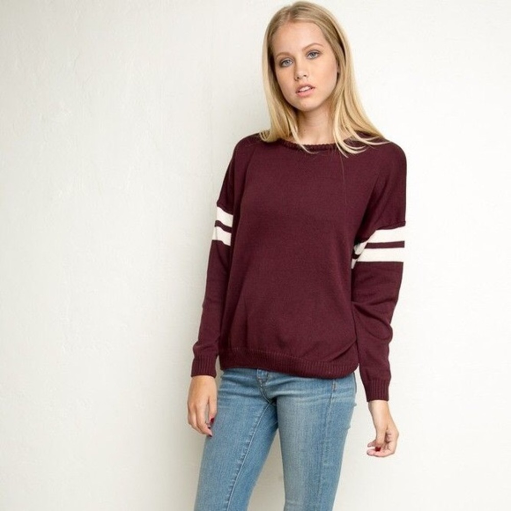 Brandy Melville Maroon Veena Sweater (Cotton)